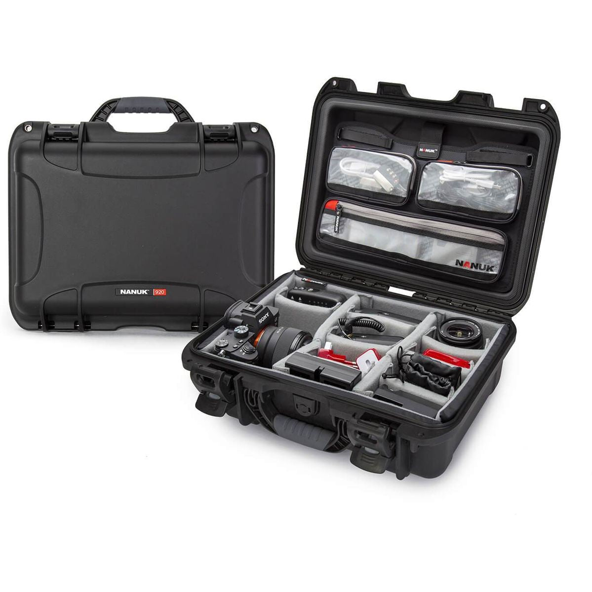 Nanuk Case w/ Lid Org./Divider Black Pro Photo Kit Case Interior 381x267x157mm