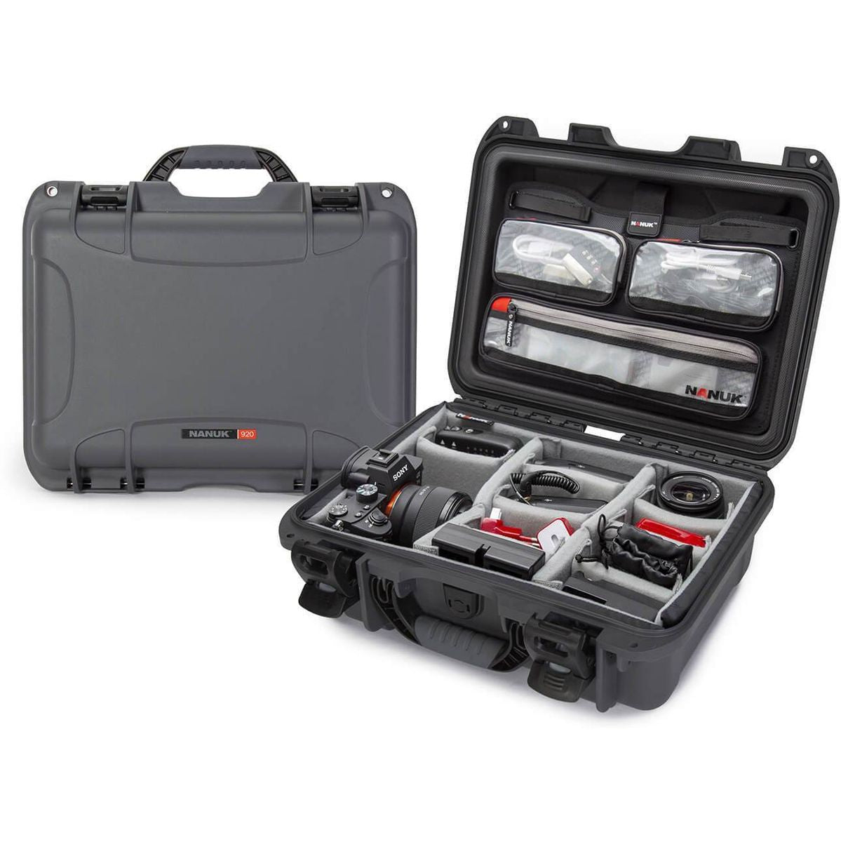 Nanuk Case w/ Lid Org./Div Graphite Pro Photo Kit Case Interior 381x267x157mm