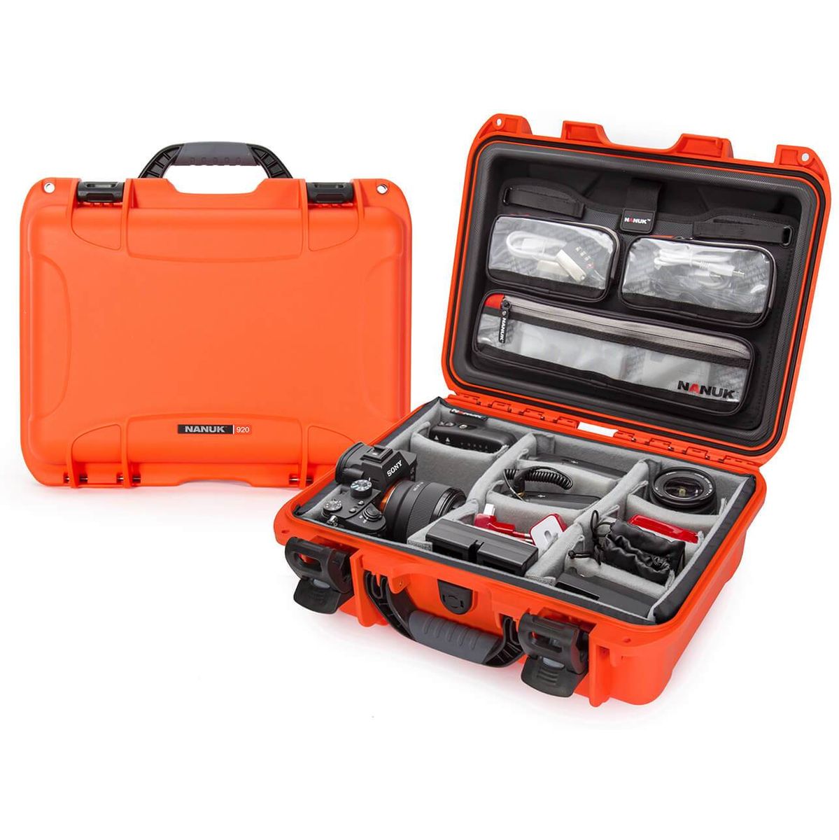 Nanuk Case w/ Lid Org./Divider Orange Pro Photo Kit Case Interior 381x267x157mm