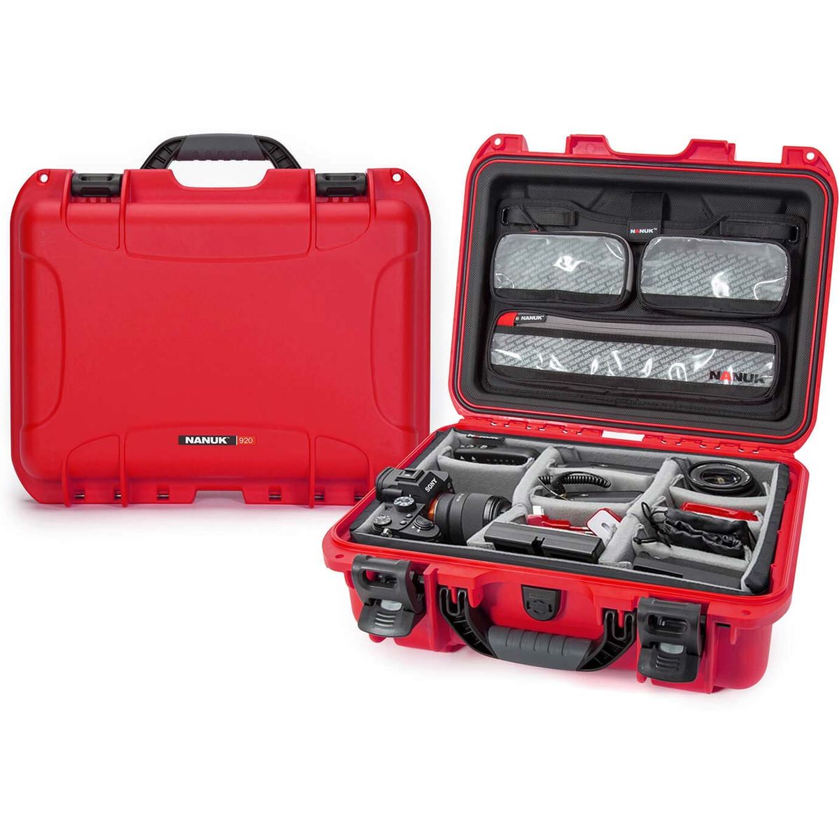 Nanuk Case w/ Lid Org./Divider Red Pro Photo Kit Case Interior 381x267x157mm