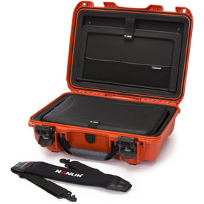 Nanuk Case w/ Laptop Kit w/ Strap (TSA Latches) Orange Interior 424x287x137mm