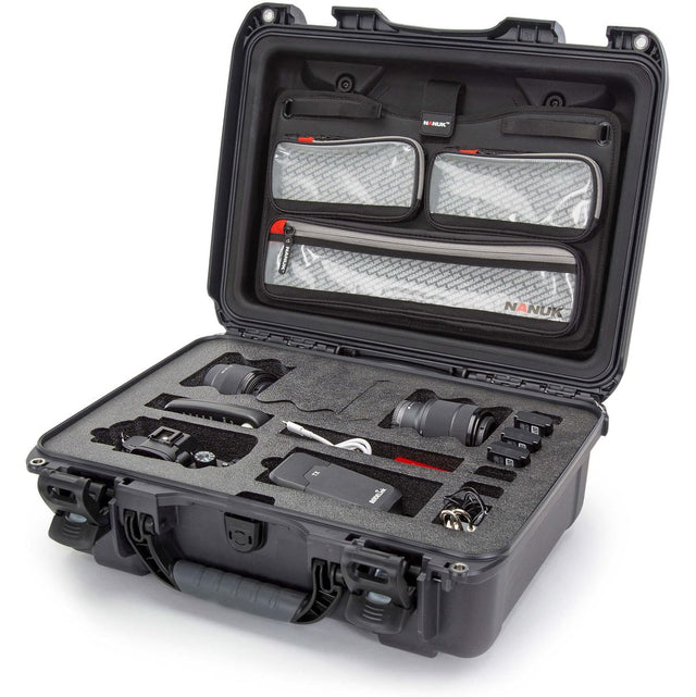 Nanuk Case w/ Lid Org. w/ F For 1 Body DSLR Graphite Interior 432x300x163mm