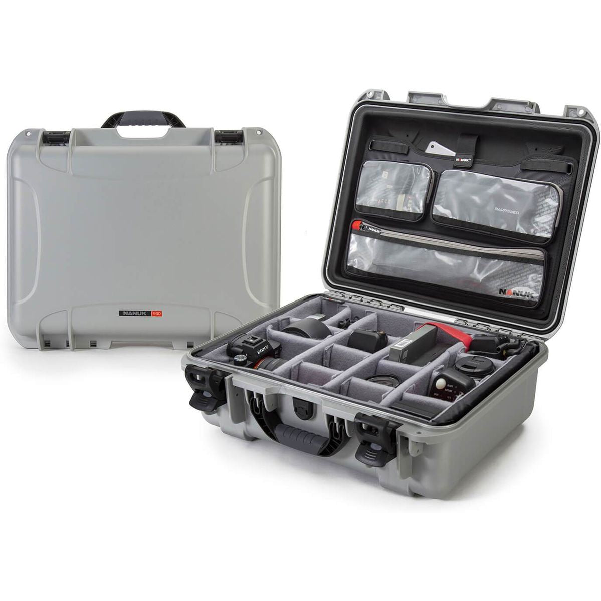 Nanuk Case w/ Lid Org. w/ Div Silver Pro Photo Kit Case Interior 457x330x175mm