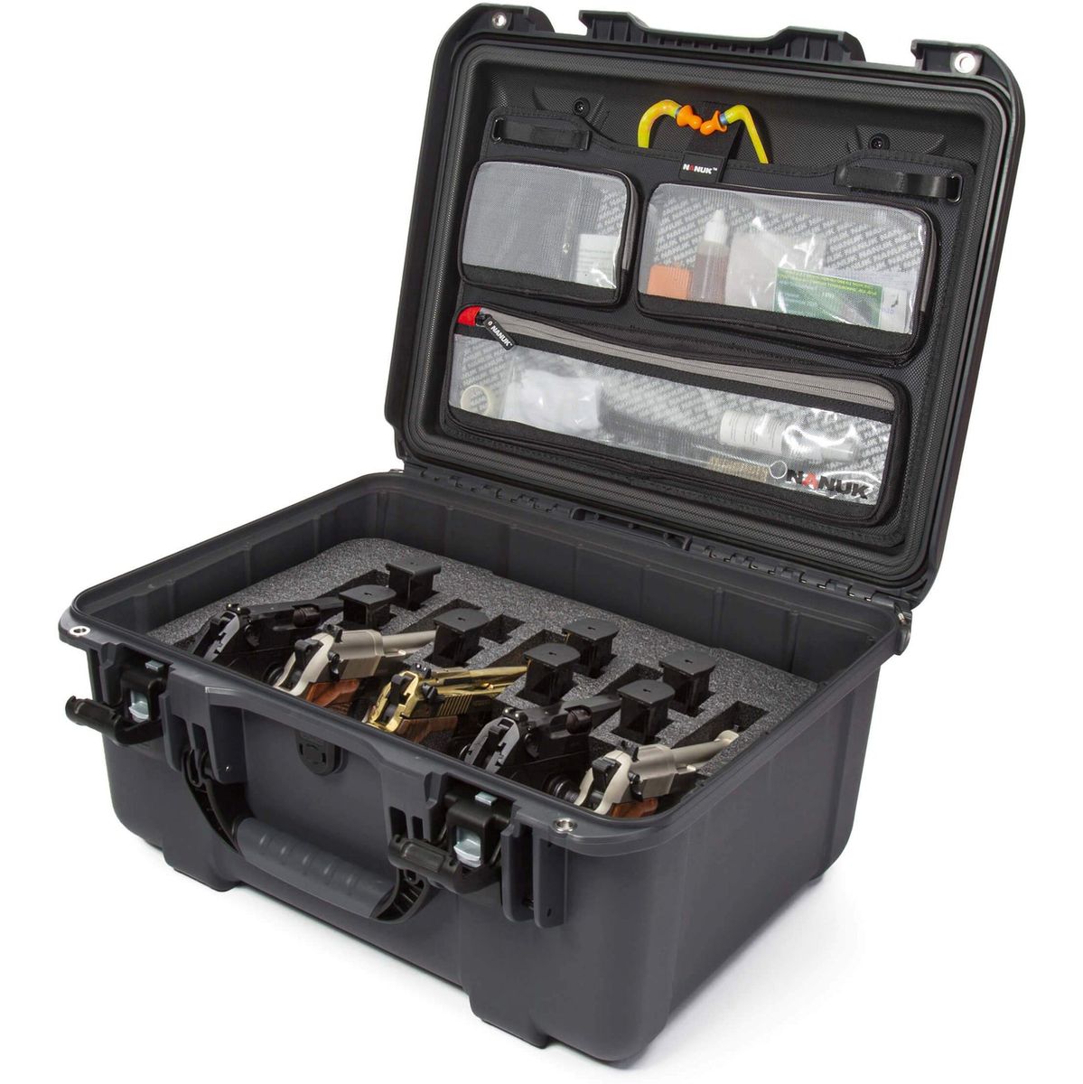 Nanuk Case w/ Lid Org. w/ F For 5UP Graphite Interior 457x330x241mm