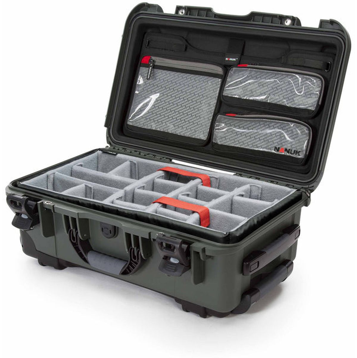 Nanuk Case w/ Lid Org./Divider Olive Pro Photo Kit Case Interior 521x287x191mm