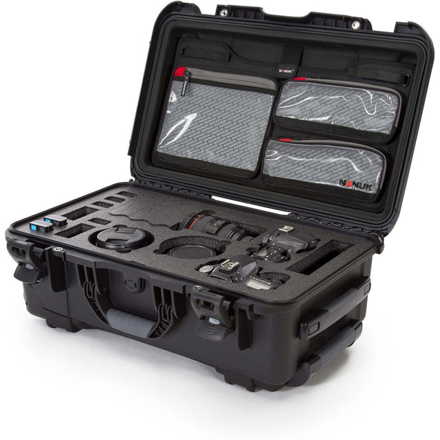 Nanuk Case w/ Lid Org. w/ F For 2 Bodies DSLR Black Interior 521x287x191mm