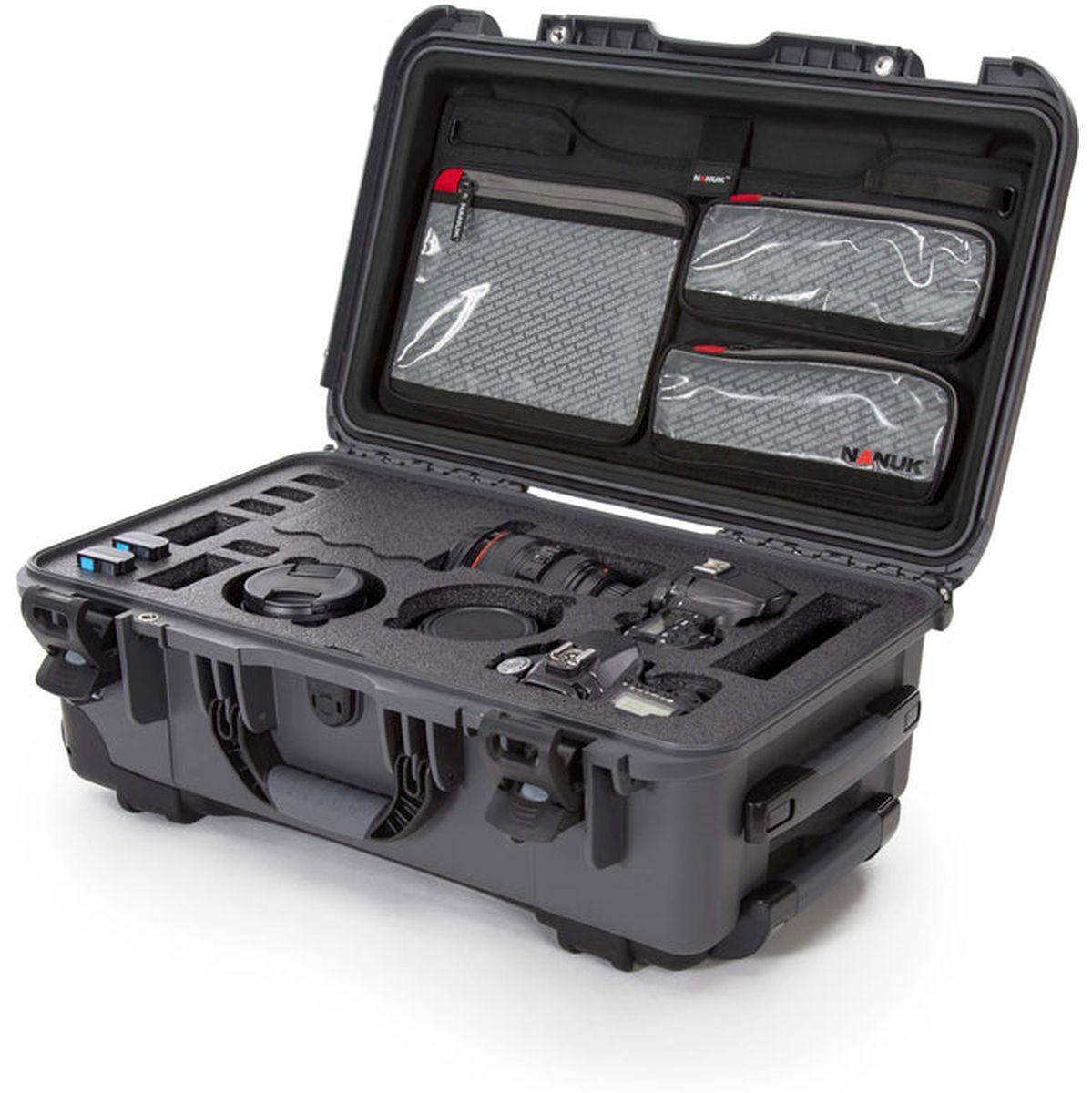 Nanuk Case w/ Lid Org. w/ F For 2 Bodies DSLR Graphite Interior 521x287x191mm