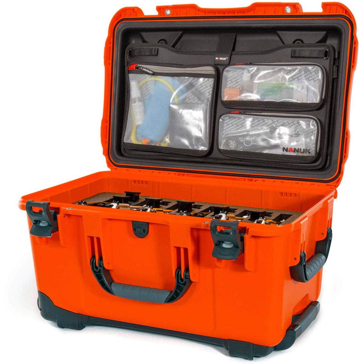 Nanuk Case w/ Lid Org. w/ F For 6UP Orange Interior 546x318x295mm