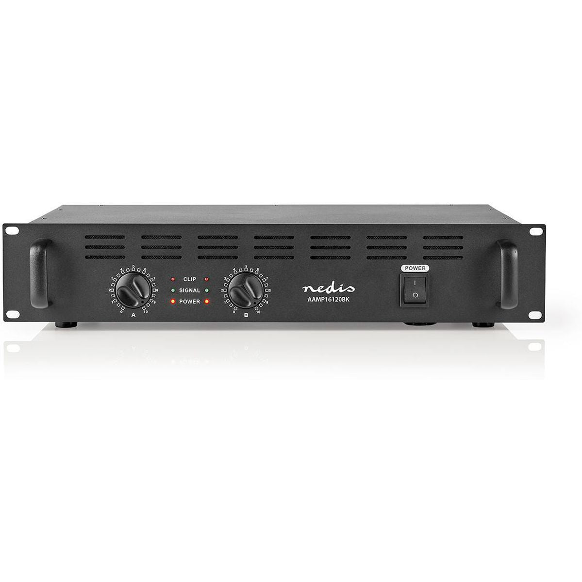 Nedis PA-Amplifier RMS Outp:2X 100W@ 8 ?/ 2X 150W@ 4 ? 2-Ch 2U 19 Rack-Mounting