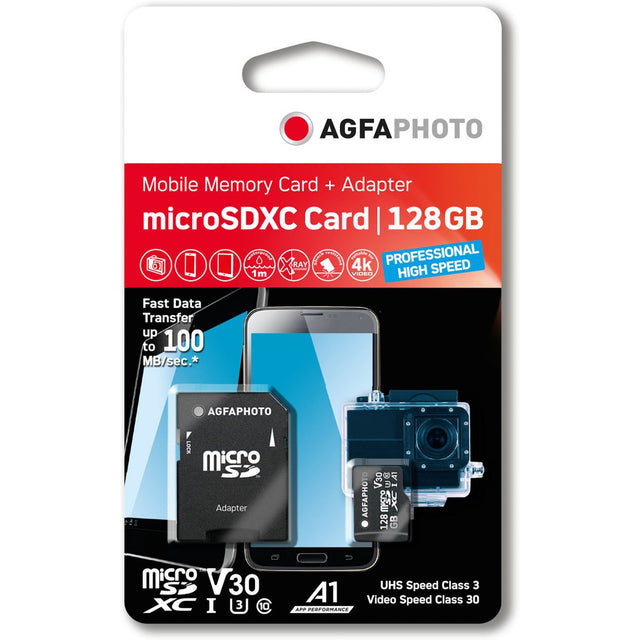 Agfa Photo Mobile MicroSDXC 128GB Pro HS UHS-I U3 A1 V30