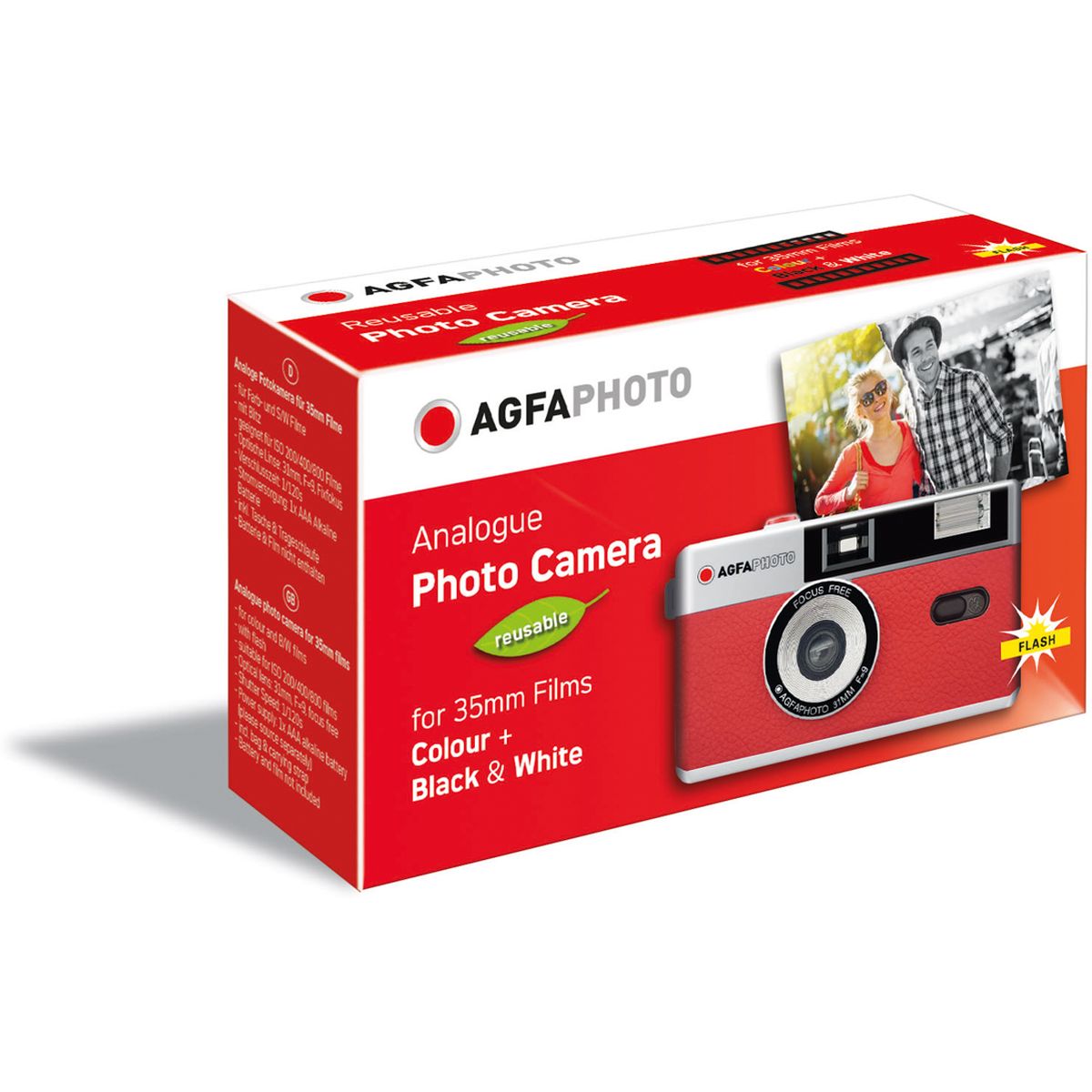 Agfa Photo Reusable Photo Camera 35mm (Red)