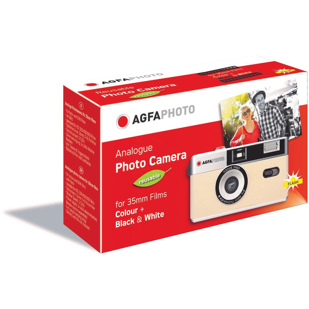 Agfa Photo Reusable Photo Camera 35mm (Sand Beige)