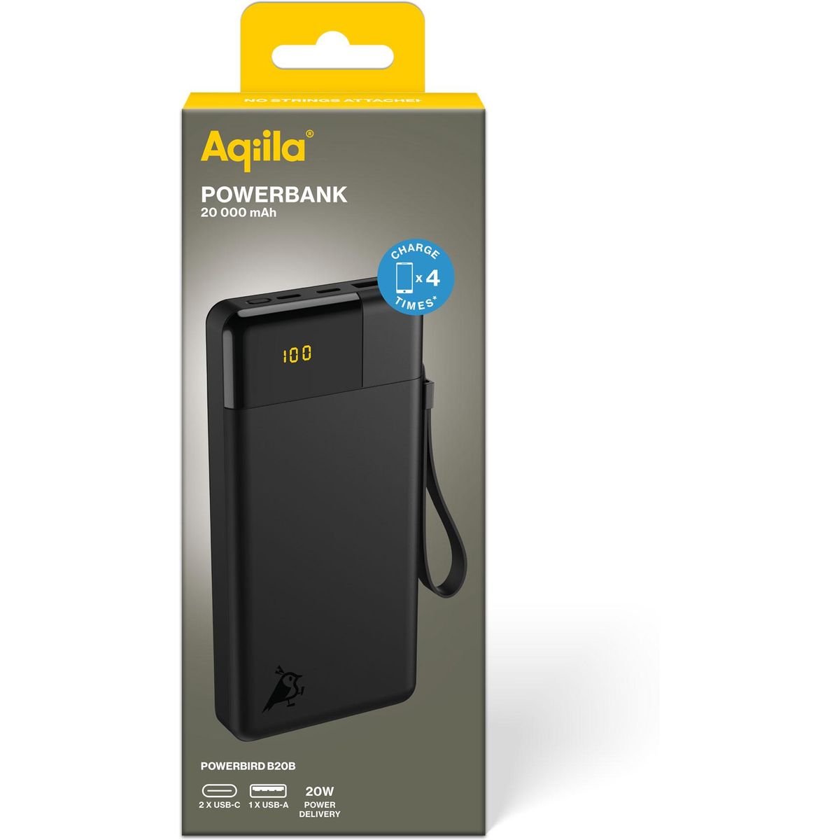 Aqiila Powerbird B20 PowerBank 20W Black 20.000 mAh - image 2 of 5