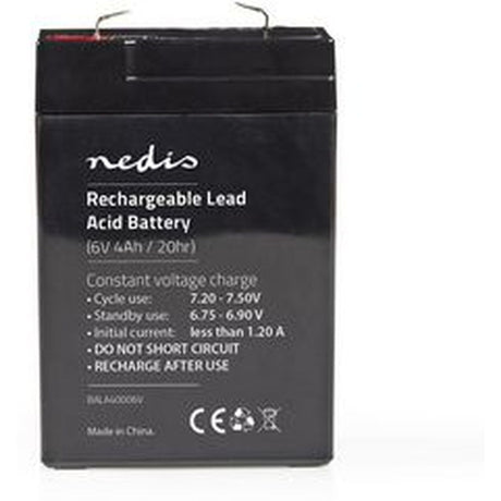 Nedis Rechargeable Loodzuuraccu 6V 4000mAh 70 X 47 X 101mm