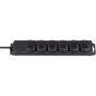 Brennenstuhl Power Strip 6-FOLD 2.00 M Black - Geaard Type F
