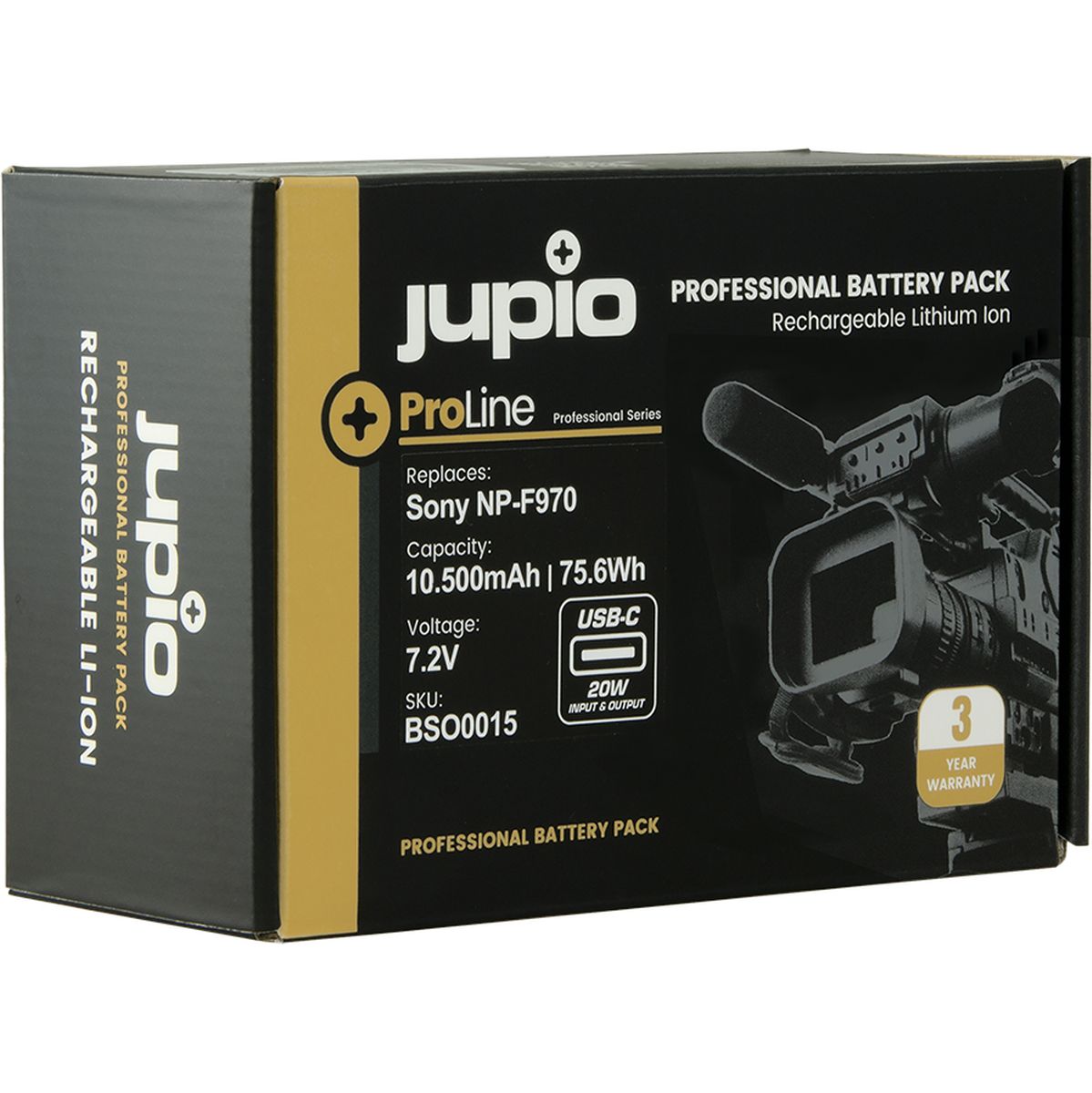 Jupio ProLine NP-F970 (USB-C 20W PD Input/Output) 10500mAh - image 4 of 4