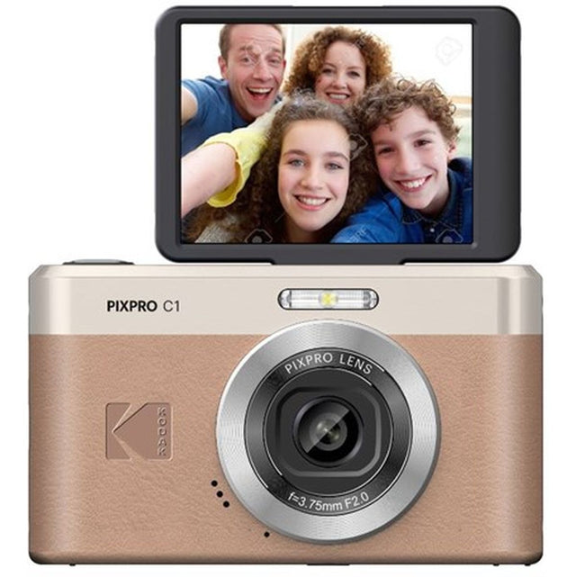 Kodak C1 Compact Camera Tiltable Scherm Brown