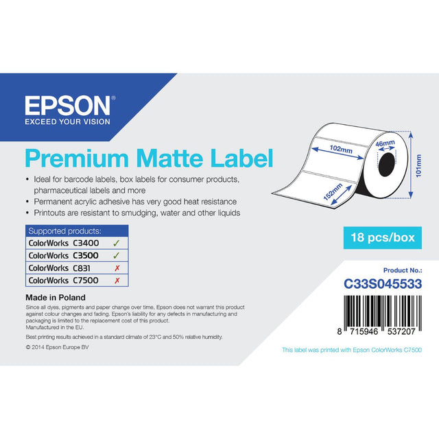 Epson Premium Matte Label - Die-Cut