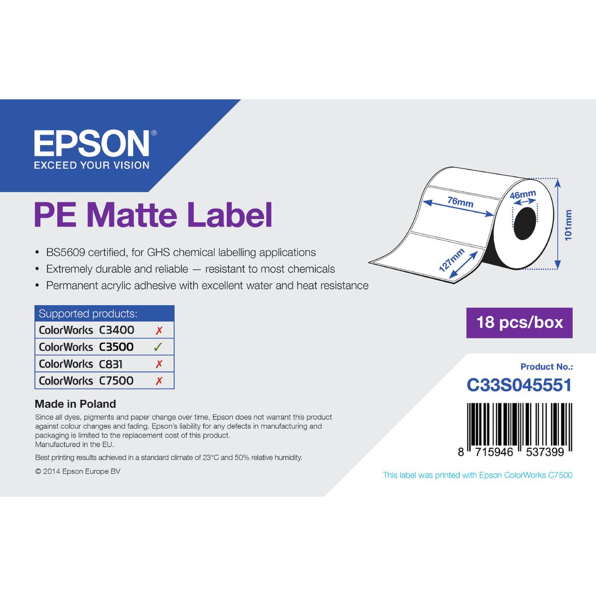 Epson Pe Matte Label - Die-Cut