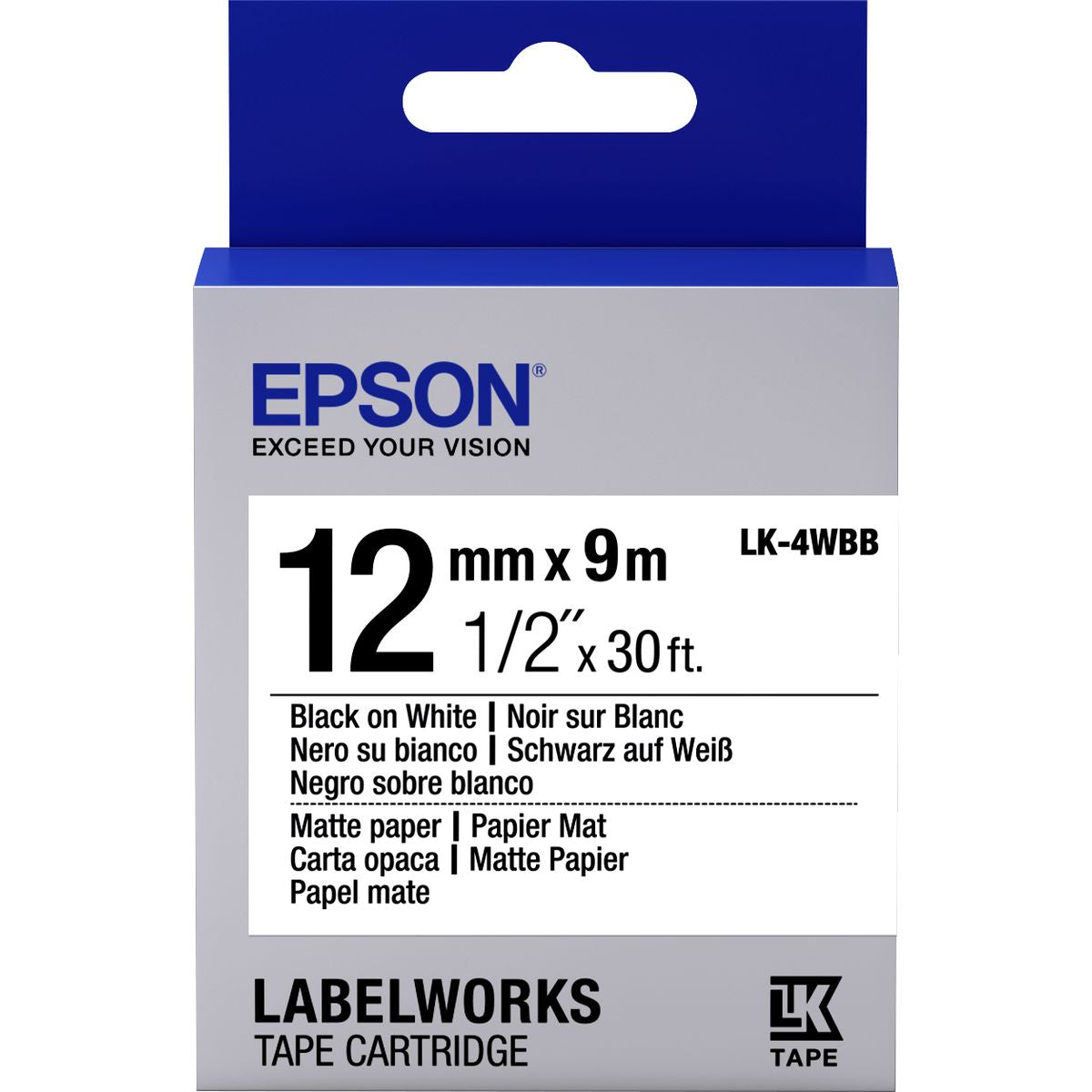 Epson Tape - LK4WBB Matte Pap Black