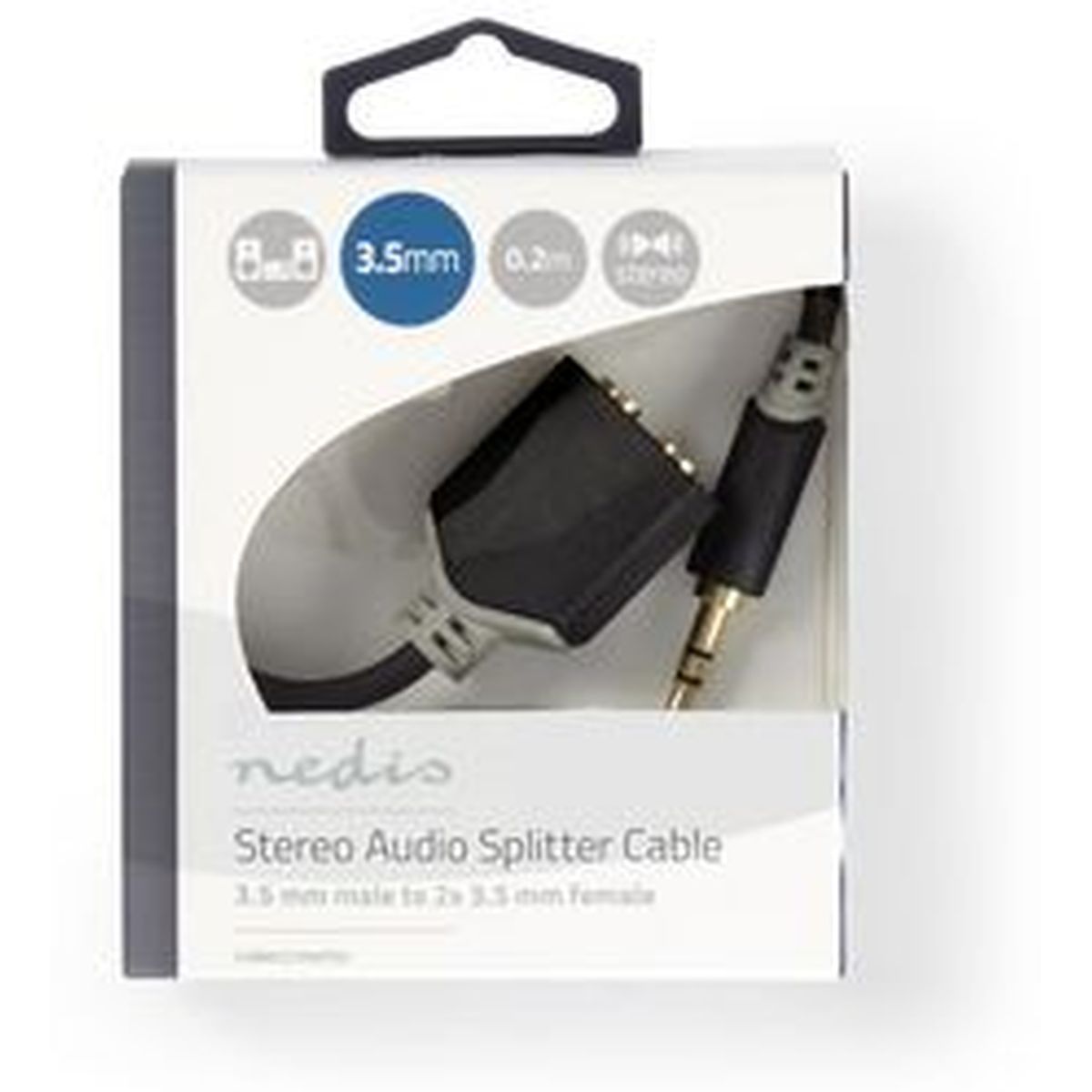 Nedis Stereo Audio Cable 3.5mm M - 2X 3.5mm F 0.2m GY - image 3 of 3