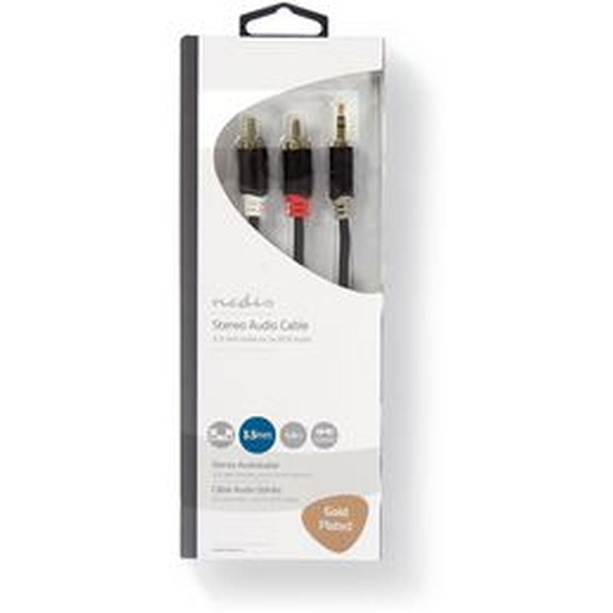 Nedis Stereo Audio Cable 3.5mm M - 2X RCA M 1.0m GY - image 3 of 3