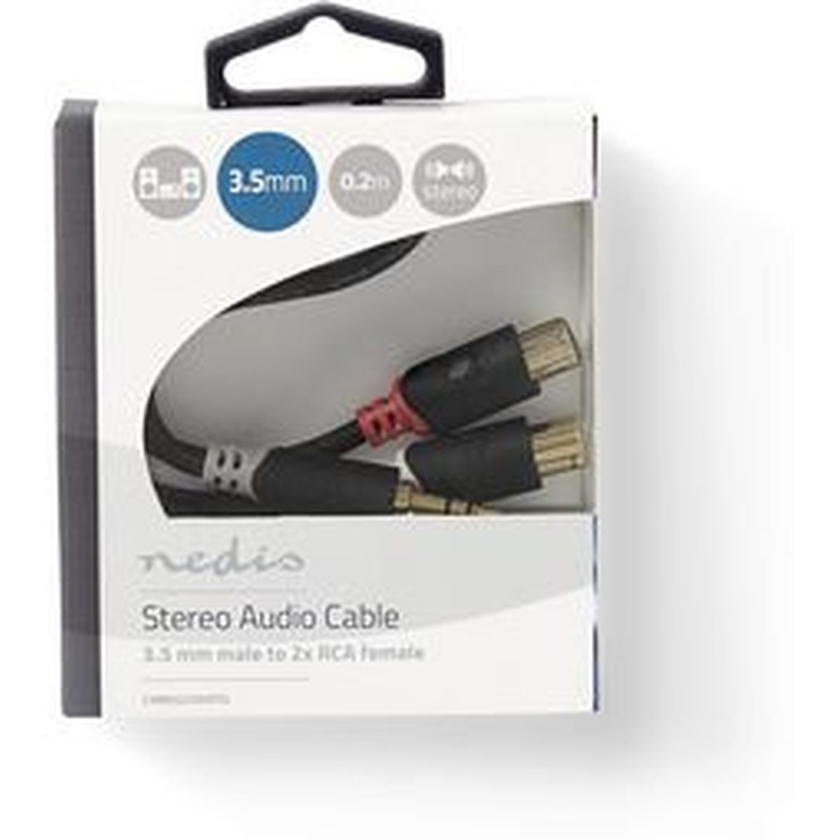 Nedis Stereo Audio Cable 3.5mm M - 2X RCA F 0.2m GY - image 3 of 3