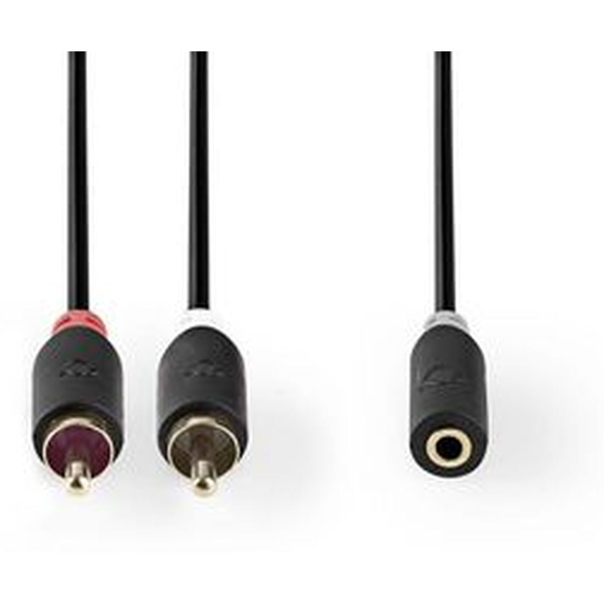 Nedis Stereo Audio Cable 2X RCA M - 3.5mm F 0.2m GY - image 2 of 3