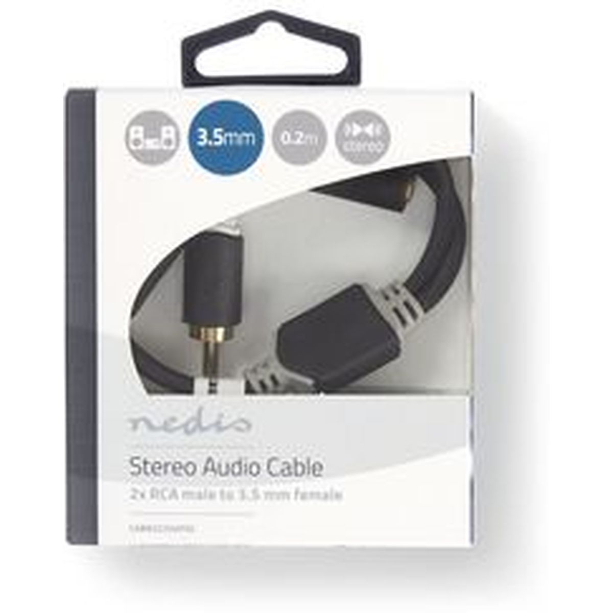 Nedis Stereo Audio Cable 2X RCA M - 3.5mm F 0.2m GY - image 3 of 3