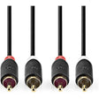 Nedis Stereo-Audio Cable 2X RCA Male 2X RCA Male Gold Plated 0.5m