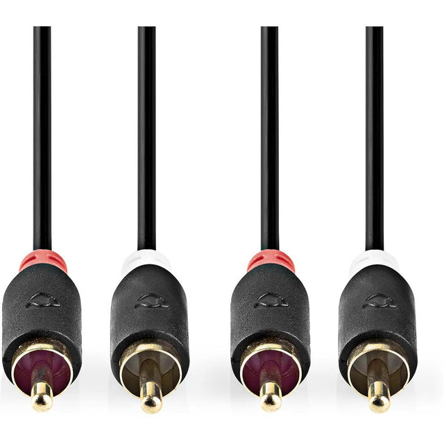 Nedis Stereo-Audio Cable 2X RCA Male 2X RCA Male Gold Plated 0.5m