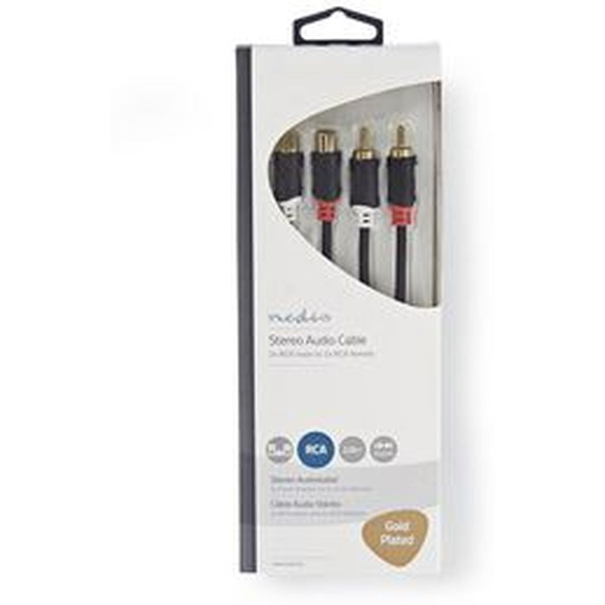 Nedis Stereo Audio Cable 2X RCA M - 2X RCA F 2.0m GY - image 3 of 3