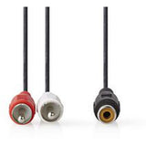 Nedis Subwoofer Cable 2X RCA M-RCA F 0.2m BK - image 2 of 3