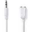 Nedis Stereo-Audio Cable 3.5mm M-2X 3.5mm F 0.2m WH