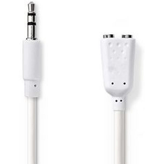 Nedis Stereo-Audio Cable 3.5mm M-2X 3.5mm F 0.2m WH