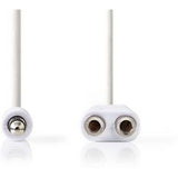 Nedis Stereo-Audio Cable 3.5mm M-2X 3.5mm F 0.2m WH - image 2 of 4