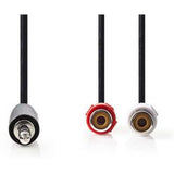 Nedis Stereo-Audio Cable 3.5mm M-2X RCA F 0.2m BK - image 2 of 4