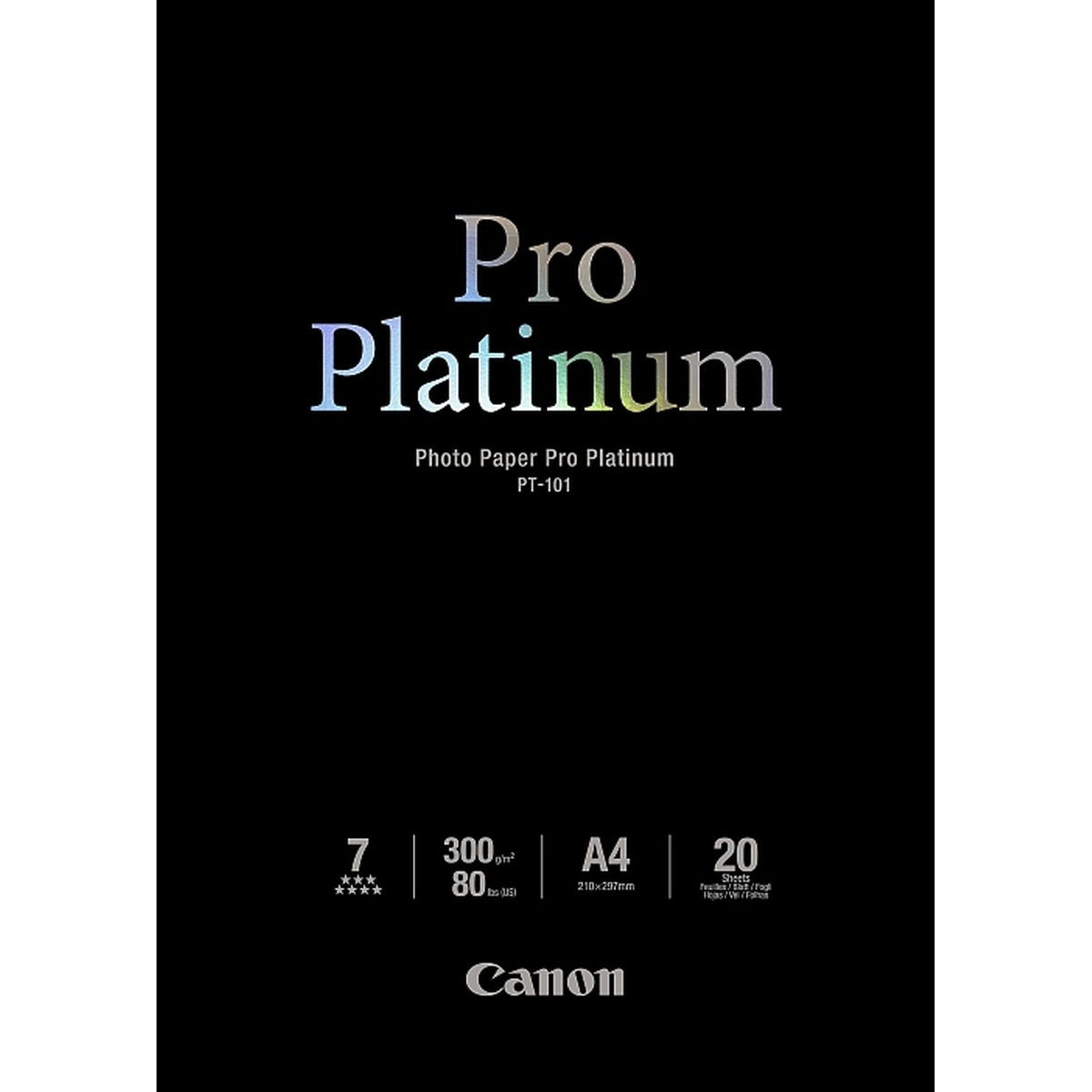 Canon PT-101 Pro Platinum Photo Paper 300G/M2 A4 20VEL
