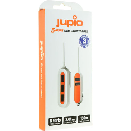 Jupio 5 Port USB Car Charger (2FRONT.3BACK) - 12V 5x2.4A USB - image 2 of 2