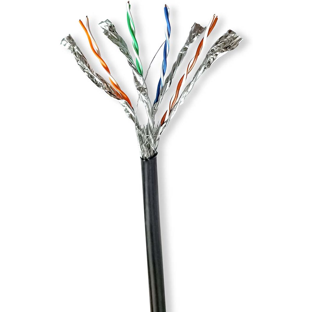 Nedis Network Cable CAT7 Solid S/FTP Copper 100 M Outdoor Pe BK