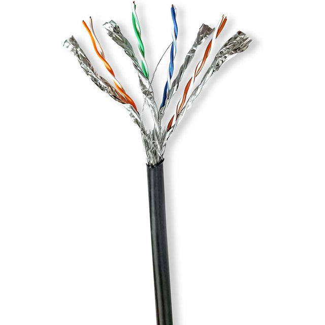 Nedis Network Cable CAT7 Solid S/FTP Copper 100 M Outdoor Pe BK