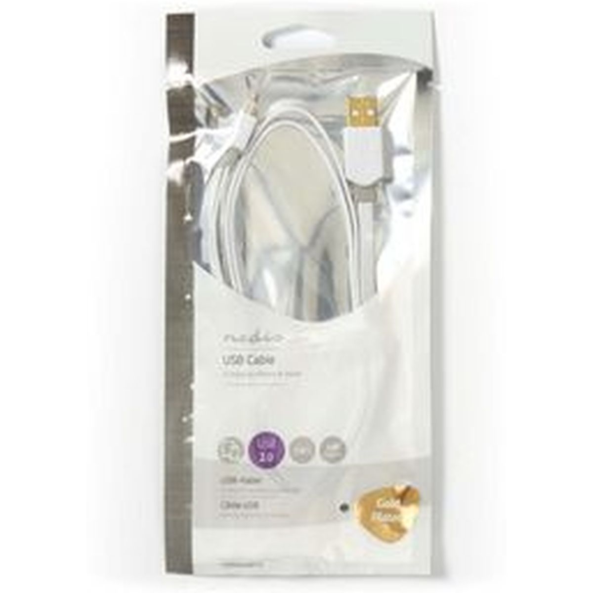 Nedis USB 2.0-CABLE Plat A M - Micro-B M 1.0m WH - image 4 of 4