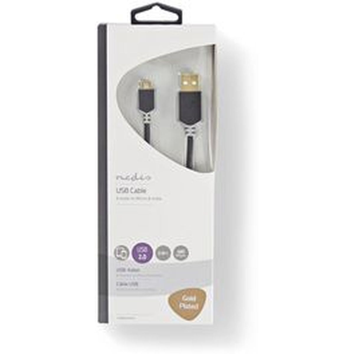 Nedis Cable USB 2.0 A M - Micro-B M 2.0m GY - image 3 of 3