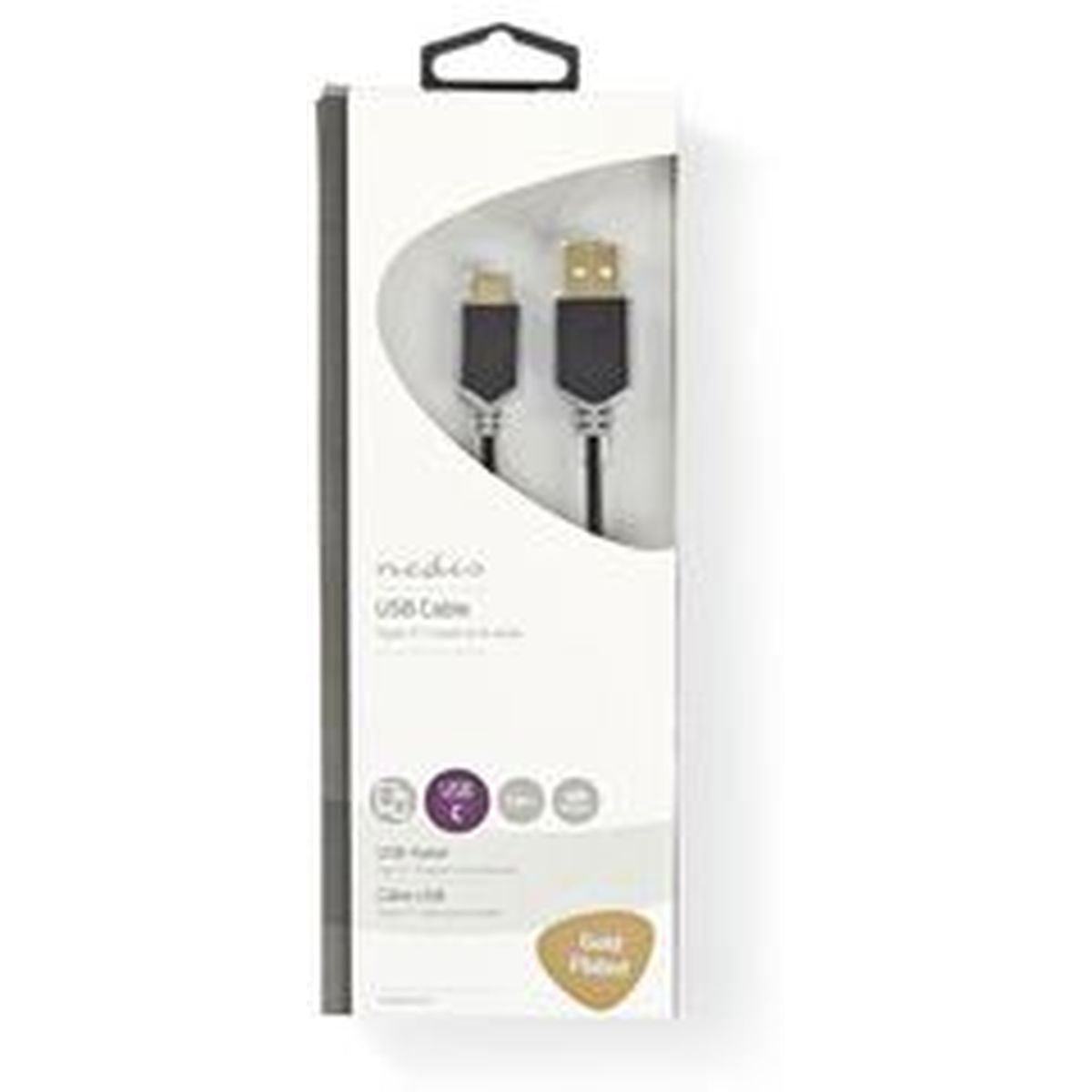 Nedis Cable USB 2.0 Type-C M - A M 1.0m GY - image 3 of 3