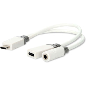 Nedis USB-C Adapter USB 2.0 USB-C M USB-C F / 3.5 mm F 0.10 M Round Gold Flated