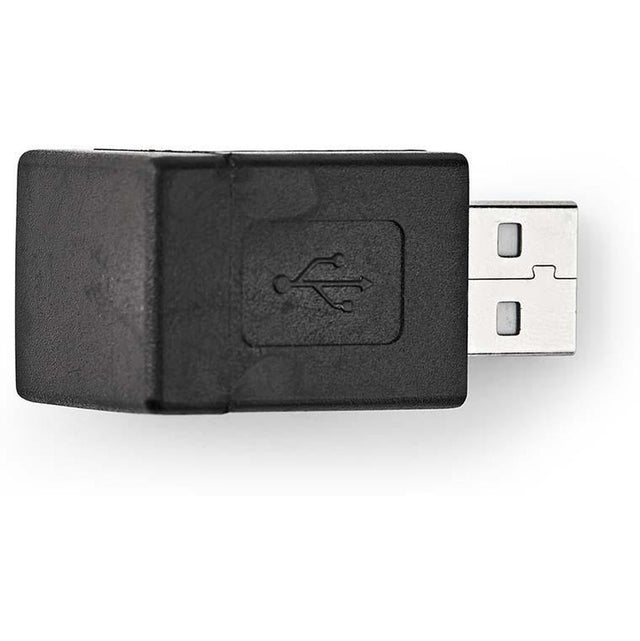 Nedis USB-A Adapter USB 2.0 USB-A Male USB-A Female 480 Mbps Round Vernikkeld