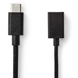 Nedis USB 3.0-CABLE Type-C M-A F 0.15m BK