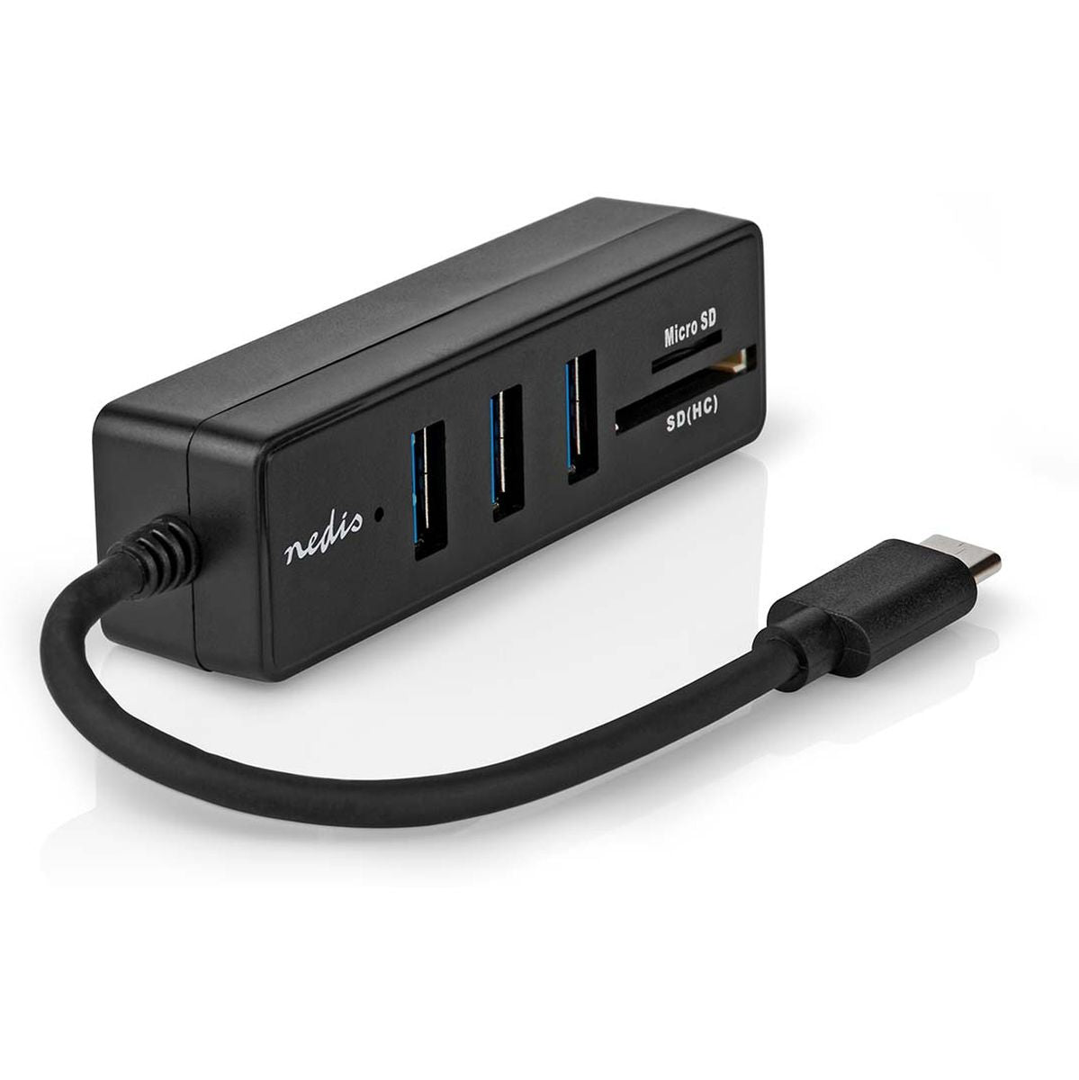 Nedis USB-Hub 1X USB-C 3X USB A F 5-Ports USB 3.2 USB Powered 5 Gbps (Micro)SD