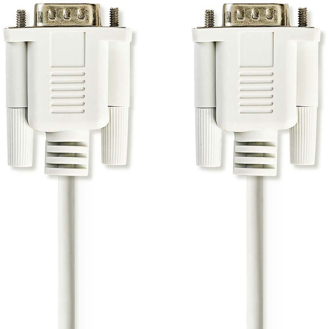 Nedis Serial Cable | D-SUB 9-PINS Male | D-SUB 9-PINS M | 2.00m | PVC | Ivory