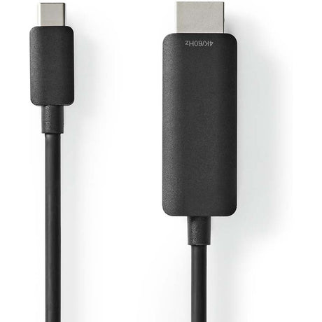 Nedis USB-C Adapter| USB-C Male | HDMI Connector| 1.00 M | Round| Black | Label